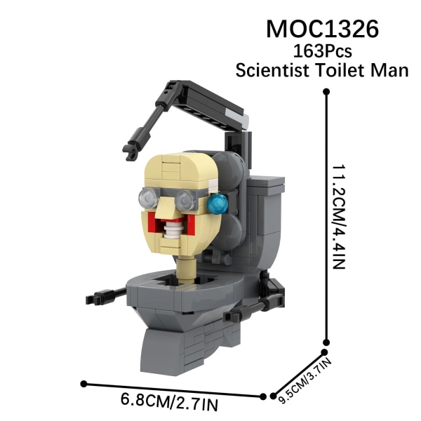 Gamer Skibidi Toalett Action Figur Byggsten Leksaker TV Man Scientist 163Pcs