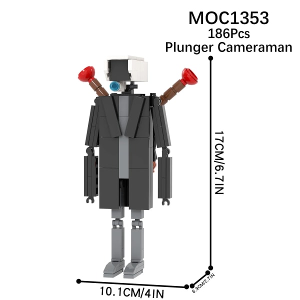 Gamer Skibidi Toalett Action Figur Byggsten Leksaker TV Man Plunger 186Pcs