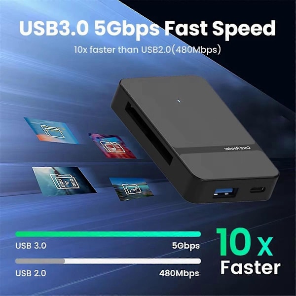 USB 3.0 Kortlæser SD Micro-SD TF MS Compact Flash Kort Adapter til Laptop PC Multi Kortlæser Ca