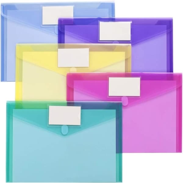 10-pack plastkuvert, polykuvert, transparenta dokumentmappor