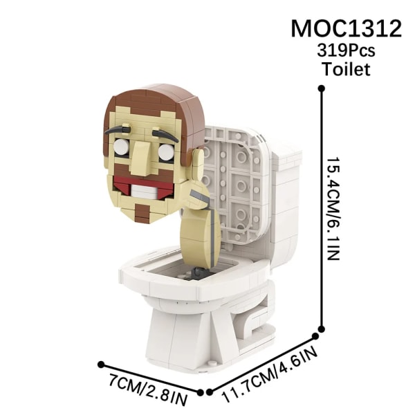 Gamer Skibidi Toalett Action Figur Byggsten Leksaker TV Man Toilet 319Pcs