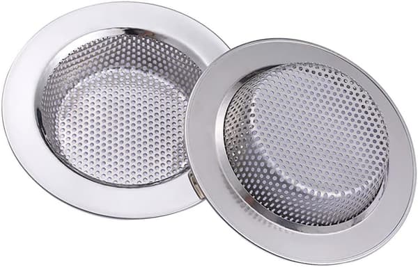 2 stk. rustfrit stål filter til badeværelse, prop hul dæksel, badekar dæksel til badeværelse, ydre diameter 75 mm (2,95 tommer)