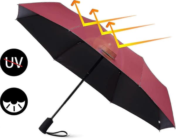 Paraply Fällbart Paraply Stormsäkert Upp Till 140 Km/h, Vindtätt Stormfällbart Paraply, Automatiskt Öppnings- och Stängningsbart Fällbart Paraply, Kompakt Fällbart Reseparaply