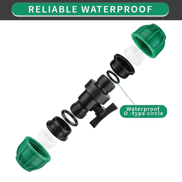 PE Rørforbindelse Kugleventiler, 25 mm Rørforbindelse Dobbelt Møtrik Kugleventil, Egnet Til Swimmingpools Og Landbrugsvanding