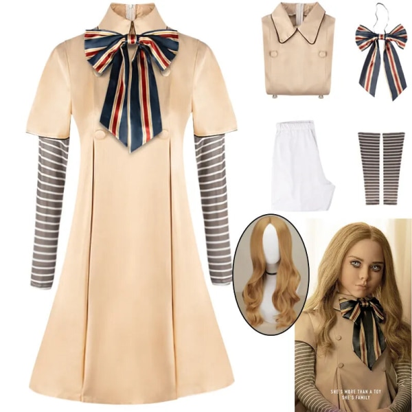 M3gan Cosplay Costume Girls AI Doll Robots Klänningar Uniform Adult 2XL