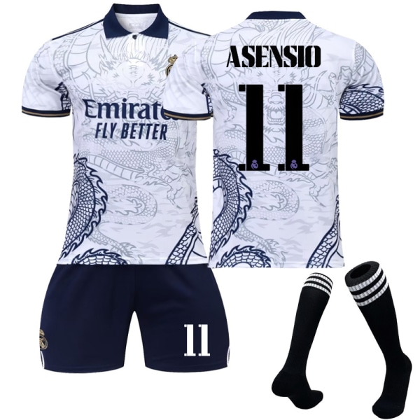 22-23 Real Madrid Fotbollströja Kit Fotbollsuniformer Set Barn ASENSIO 11 2XL