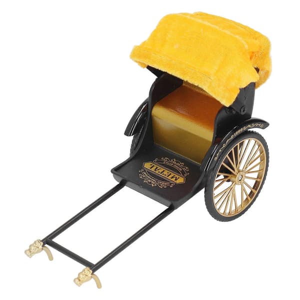 Retro Rickshaw Modell Utsökta Detaljer Nostalgisk Legering Simulering Rickshaw Leksak Rickshaw Dekoration för Samling Guld