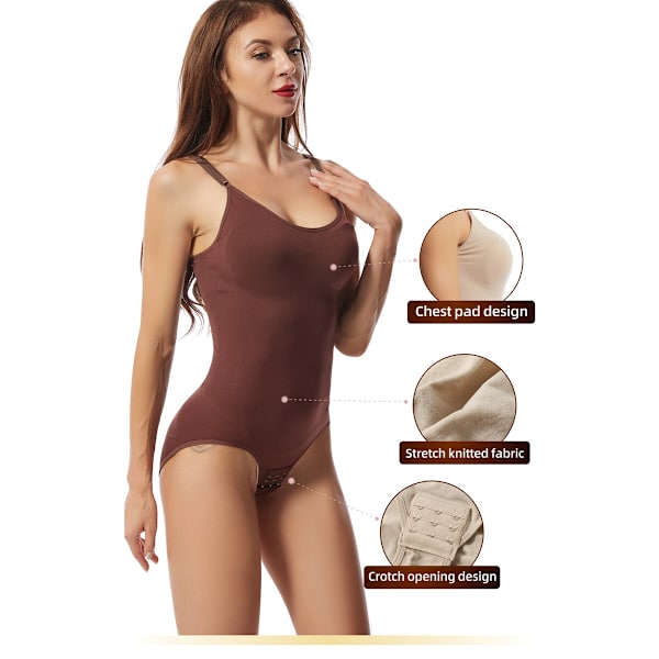 Shapewear i ett stycke för kvinnor för mage och höftlyft Coffee M