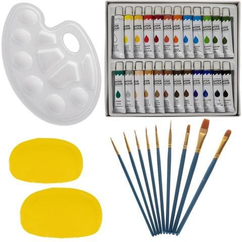 Konstnärsset med staffli - 45 delar - Akvarellfärger multicolor