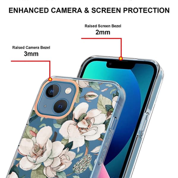 For iPhone 13 Blomster og Planter Serie IMD TPU Telefondeksel