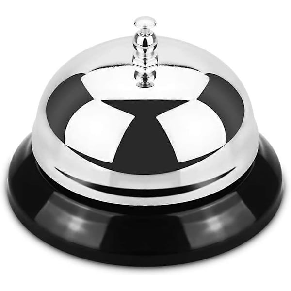 Ringklocka - Klassisk hotellserviceklocka, silver, 2-pack