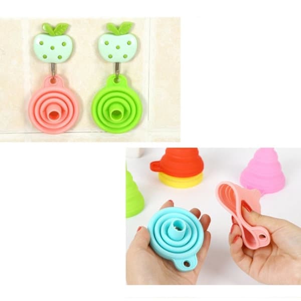 2-pak - Silikone Tragt - Sammenklappelig - 7 cm multicolor