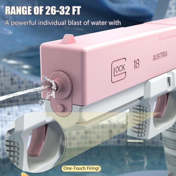 Elektrisk vattenpistol - Lång räckvidd - Rosa