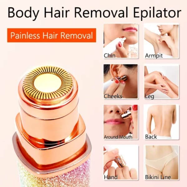 2-i-1 Genopladelig Epilator Øjenbrynstrimmer