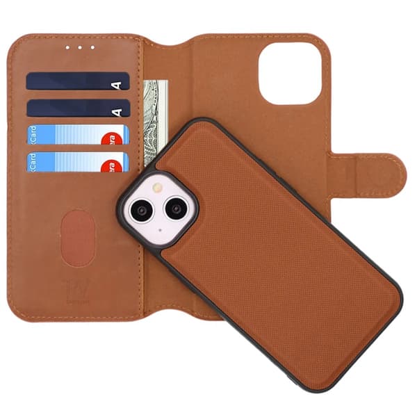 iPhone 13/14 Pung Etui Magnet Rvelon - Brun