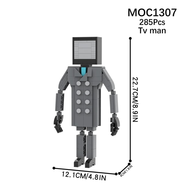 Gamer Skibidi Toalett Action Figur Byggsten Leksaker TV Man TV Man 285Pcs