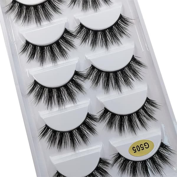 5 par 3D-imitation mink-fransar
