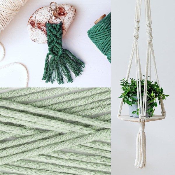rows Macrame Garn, Macrame Rep 3mm X 100m Naturlig Macrame Co