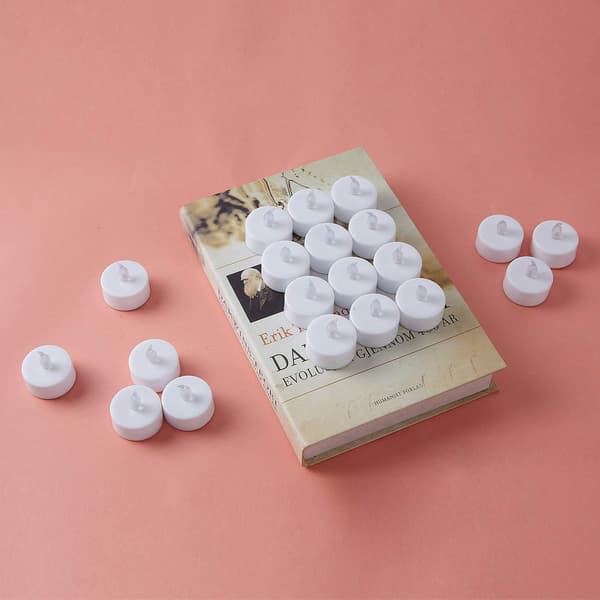 24 LED-telys med batteridrift, uten duft