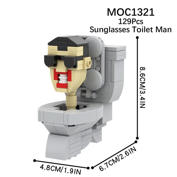 Gamer Skibidi Toalett Action Figur Byggsten Leksaker TV Man S Toilet Man 129Pcs