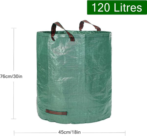 Trädgårdsavfallspåsar 120L | 3-pack | 76cm hög, 45cm djup | För stora mängder lätt trädgårdsavfall |