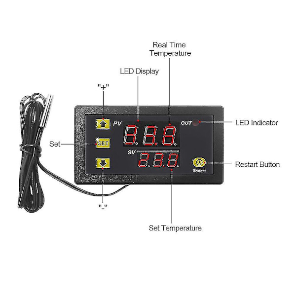 W3230 Mini Digitaalinen Lämpötilan Säätö Led-Näyttö Termostaatti Säädin Ac110v-220v 20a Lämpötilan Säätökytkin Anturi Mittari--