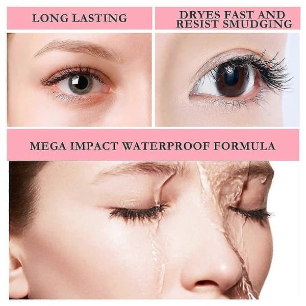 4D Silkefiber Mascara, Mop og Vandfast Mascara, Sort Fortykkelse, Forlængende Mascara