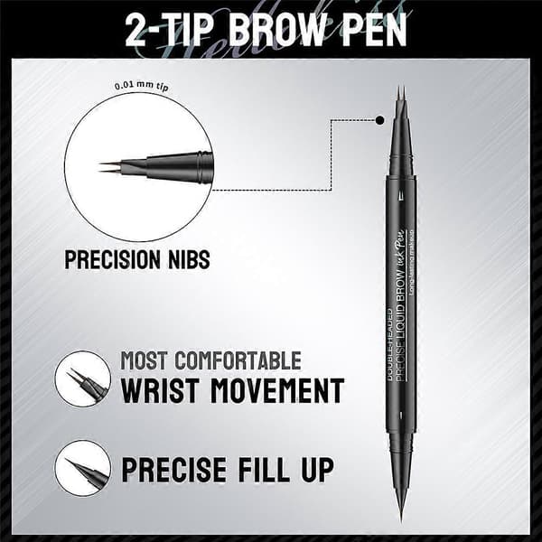 Trailott Eyebrow Pen, Hellokiss Flytande Eyebrow Pen, Microblading Eyebrow Pencil light brown