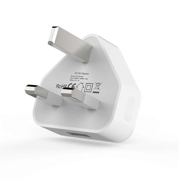 Strømadapter med 3-polet stikkontakt, vegglader med 2/3-ports dobbel USB for telefoner og nettbrett 3 usb port