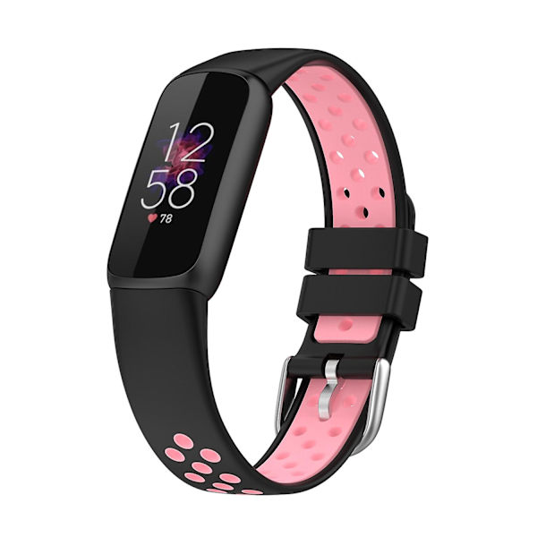 Fitbit Luxe -silikoniranneke black pink