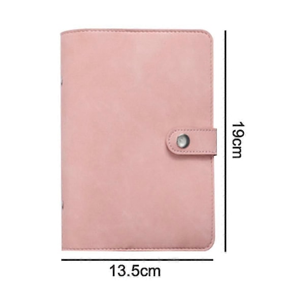Anteckningsbok med ringbindare, budgetplanerare, omslag med 12 fickor, personligt kontantbudgetsystem, 6-håls ringbindare bean paste pink
