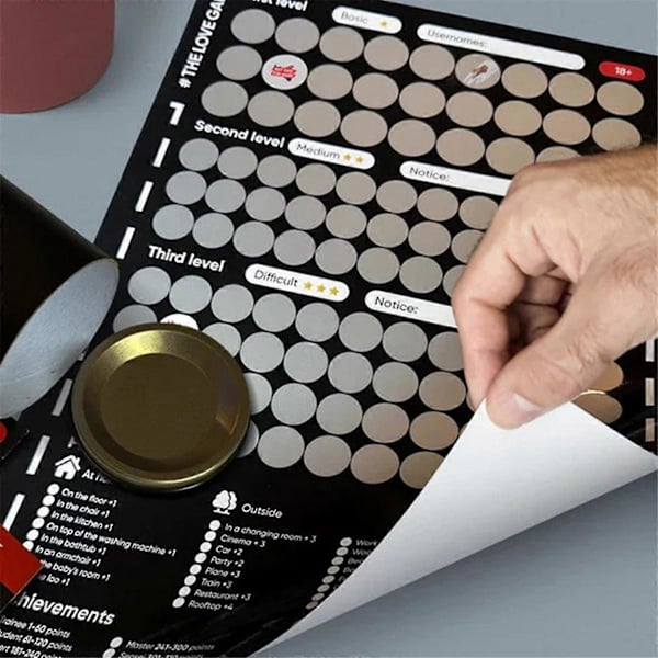 Spillskrapelodd-plakatspill for par Valentinsdaggaver Veggplakat Hennes og for henne