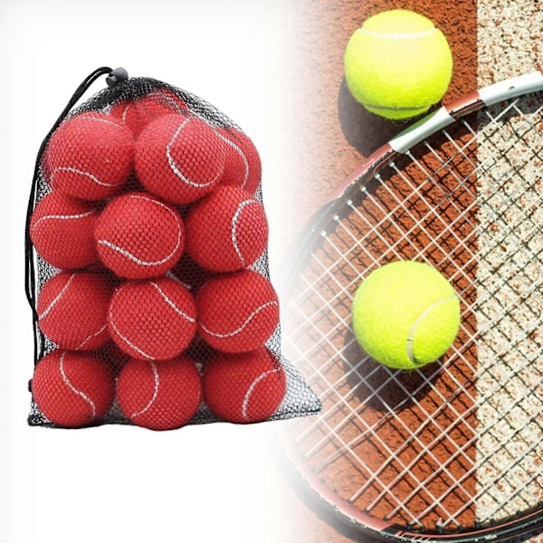 20 stk. Tennisballer Elastiske Baller Øvelse 2,52\" Diameter Slitesterke Treningsballer for Utendørs Sport Tennisentusiaster red