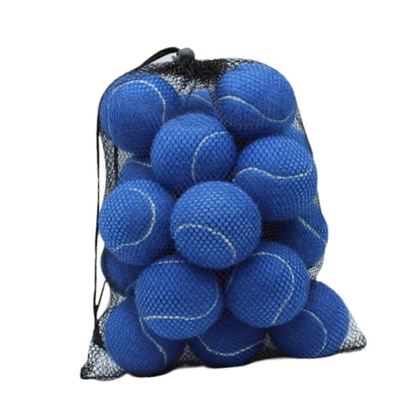 20 stk. tennisbolde elastiske bolde træning 6,4 cm diameter slidstærke træningsbolde til udendørs sport tennisentusiaster blue