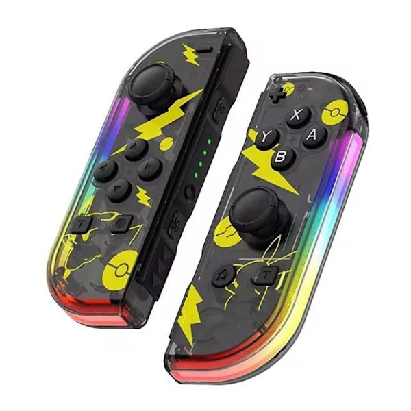 Switch joycon venstre og højre spilcontroller med farverig RGB-belysningseffekt, vækning, 5.2 Bluetooth, vibration, somatosensorisk pickup color