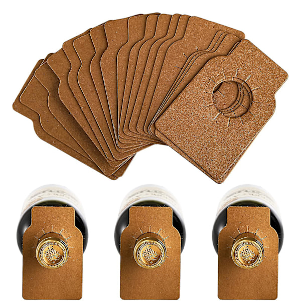200 stk Vinflaske Etiketter, Kraftpapir Vinkjeller Etiketter, Gjenbrukbare Tilpassede Enkle Flaskehals Gaveetiketter For Champagne
