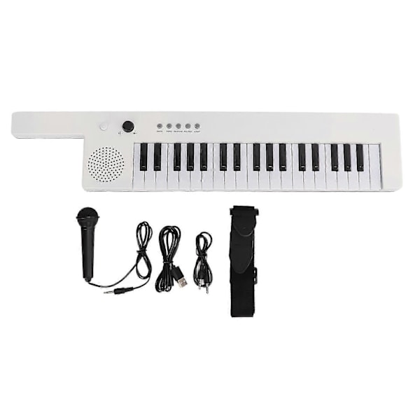 37-Tasters Keyboard Piano Bærbar Gitar Elektronisk Orgel Mini Keytar Utdannings Musikk Instrumentbf-3755 white
