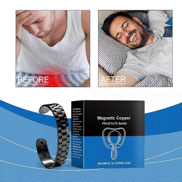 Magnetisk Kobber Prostata Armbånd Magnetisk Kobber Prostata Bånd Forbedrer Blodsirkulasjonen Menners Mote Armbånd Lindrer Prostata 1pc