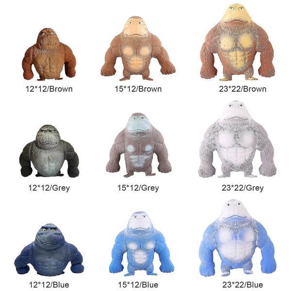 Barngåva Brown Monkey Toy Stretch Gorilla Toy Squeeze Toy 12*12 Grey