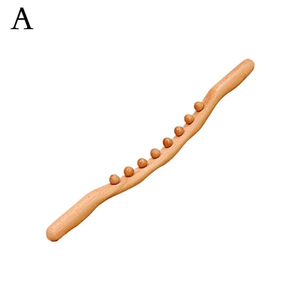 8/10 Pärlor Trä Guasha Skrapning Stick Massager för Axelmassage Verktyg log wave 8