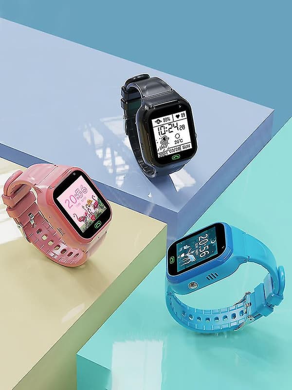 4G Barn Tracker Smartwatch SIM LBS/WiFi/GPS Position HD Kamera SOS Samtal Klocka black