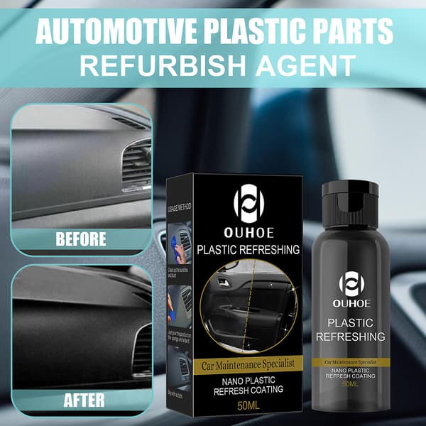 OUHOE Automotive Plastic Refurbisher Dashboard Interior Dustproof Glossy Plastic 2pcs