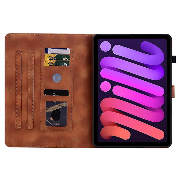 Uritettu nahkakuori iPad mini 6:lle brown