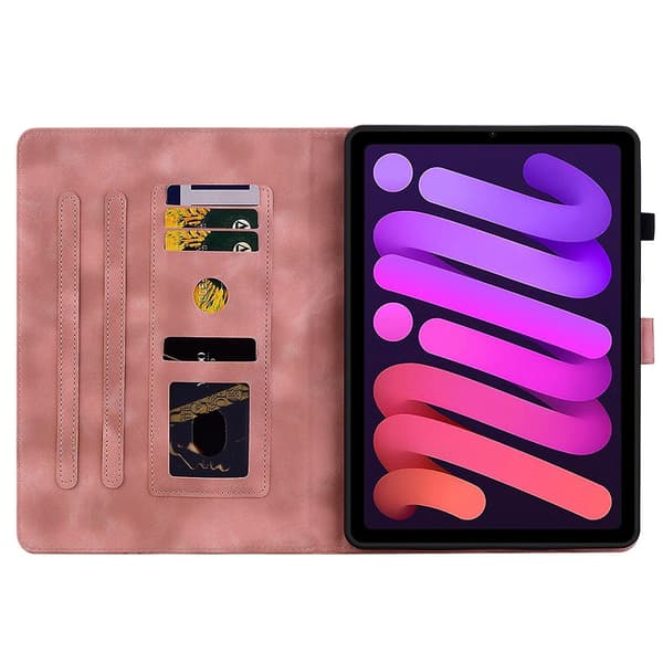 Embosset Lærveske For iPad mini 6 pink