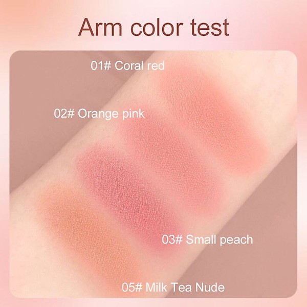Naturlig Blusher Matte Reparerende Vitalitet Nem At Farve Rouge Langtidsholdbar Fire Firkant Gitter Blush Power Kvinde Skønhed Kosmetik b01