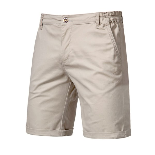 Chino-shorts för män i bomull Elastic Cargo Combat Half-byxor khaki 38