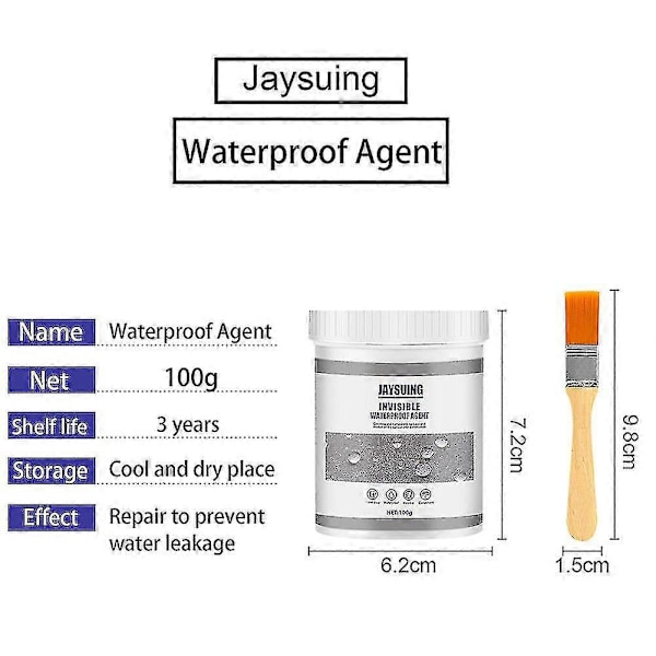 3PCS 100ml Jaysuing Vanntett Tetningsmasse Tak Tak Lekkasje Agent Tetning Vanntetting Agent Maling Reparere Vegger Tak Overflater