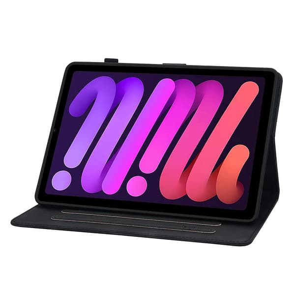 Präglad Läderfodral för iPad mini 6 black