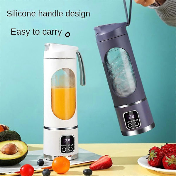 Bærbar Blender / Blender / Smoothie Maker, 450 ml Kop, Lækagesikker Låg, Trådløs & Genopladelig, Knuser Is & Frugt white voltage7.4