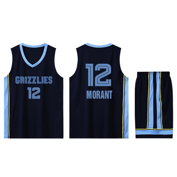 Morant Jersey City Edition American Basketball Uniform Set blue XXL